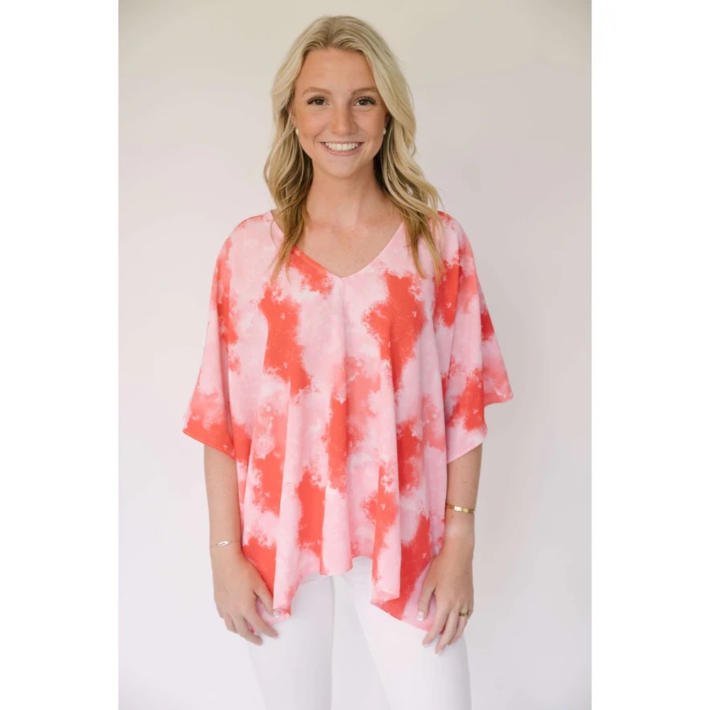 Buddy Love North Tunic Red and Pink Tie-Dye